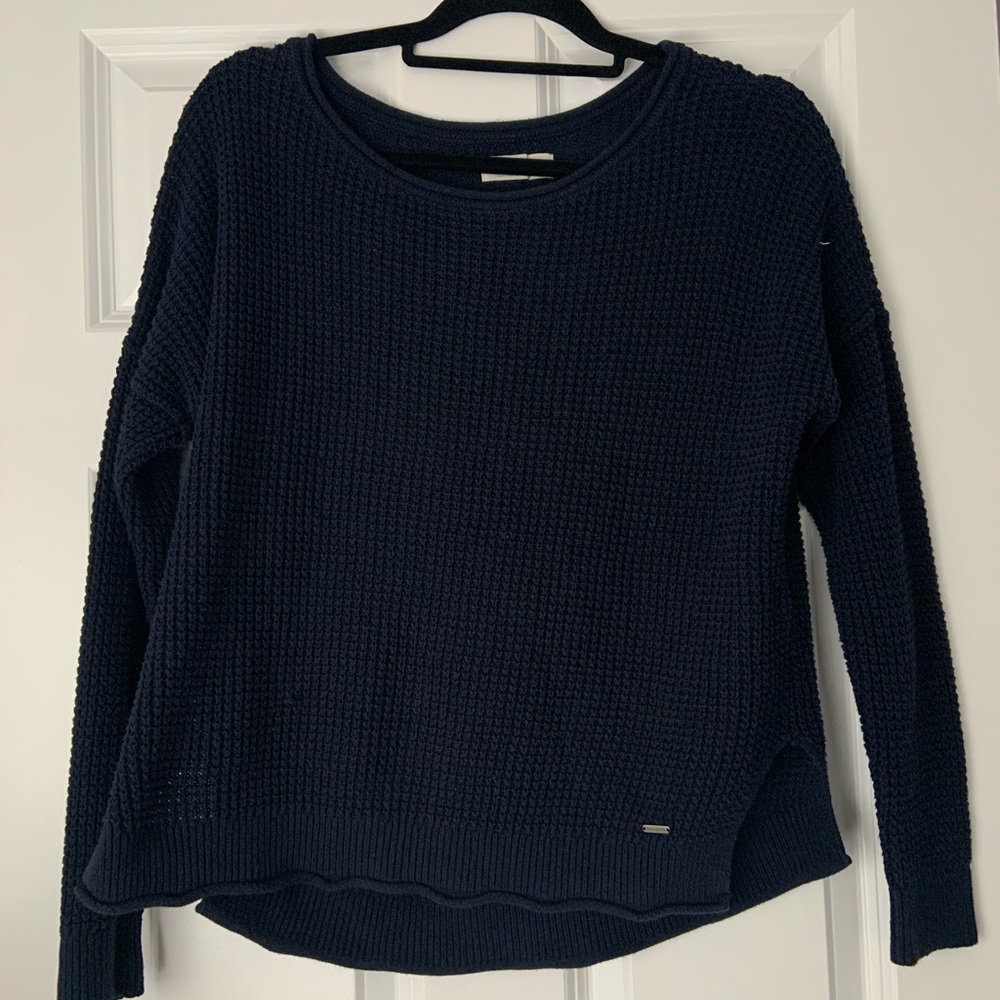 Navy Blue Scoop Neck Sweater